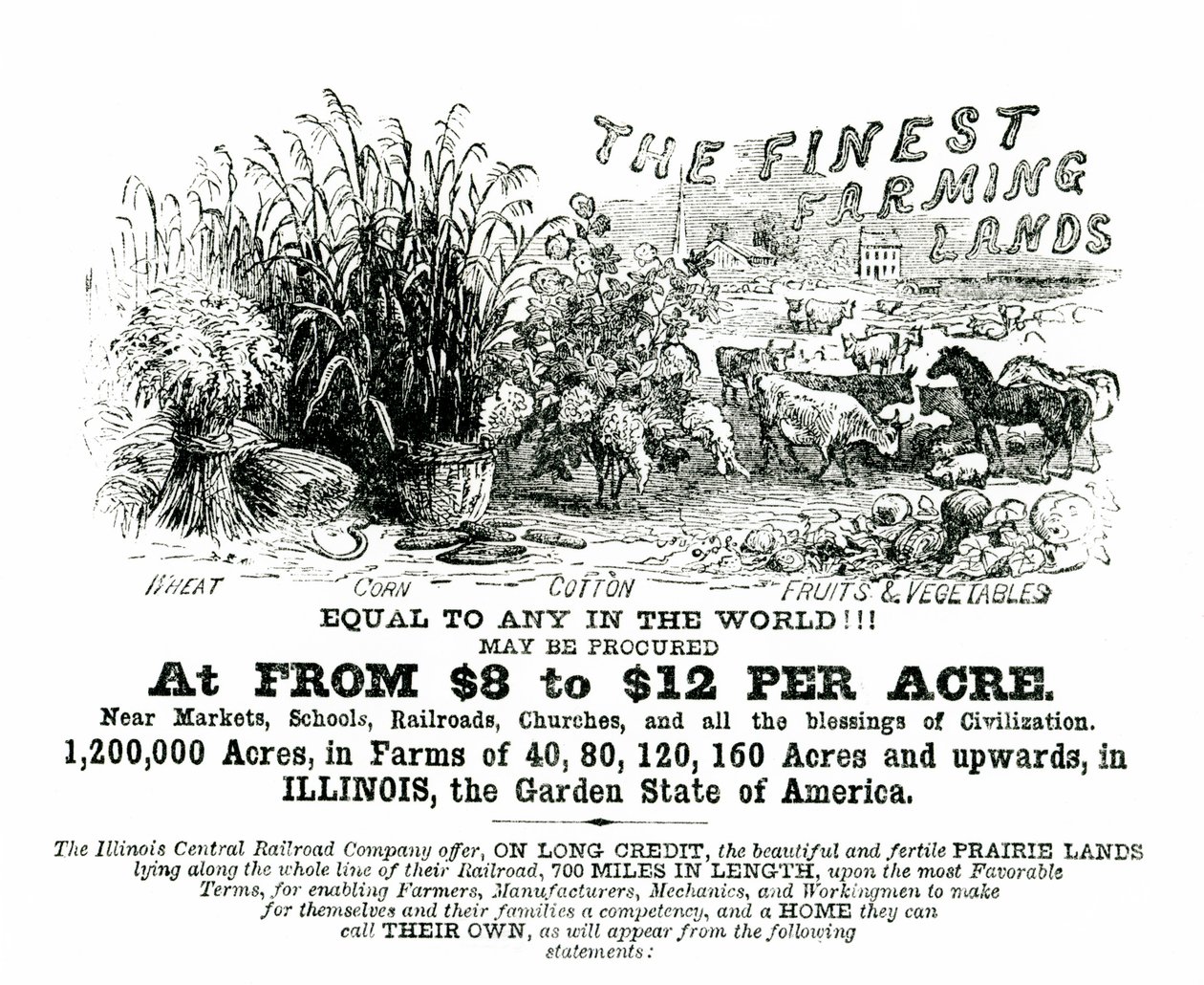 Illinois handbill advertising land for sale by American School