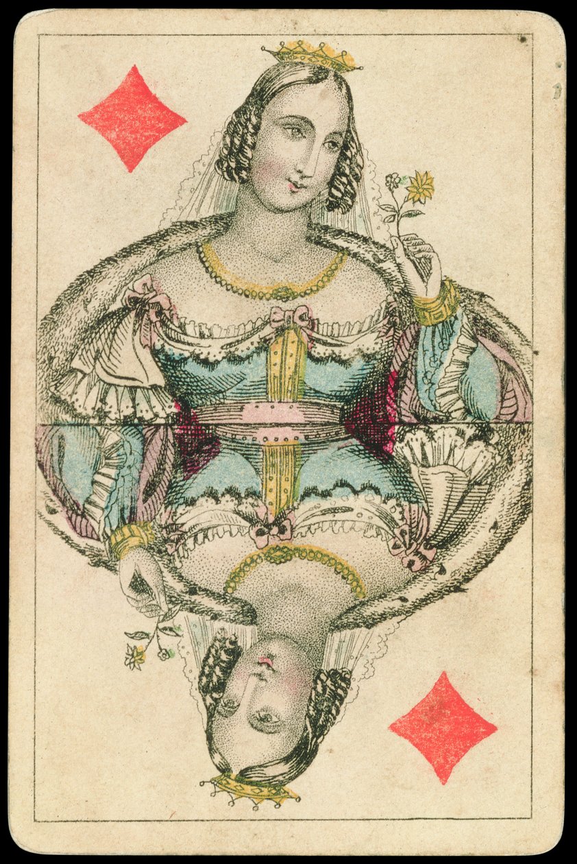 Playing Card: Queen of Diamonds by American School
