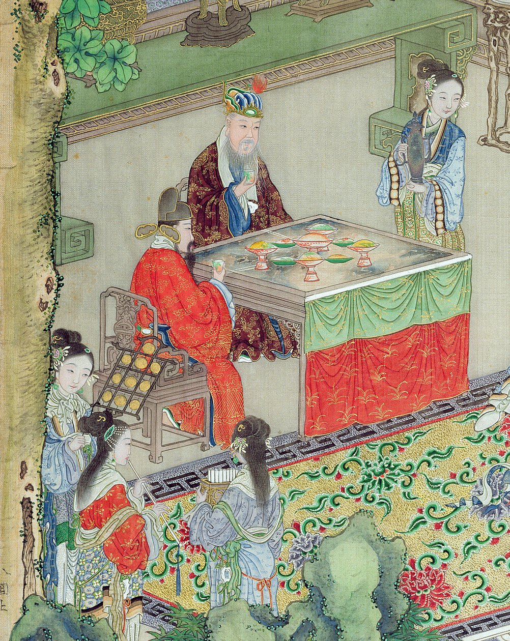 A Chinese Mandarin Being Entertained (detail) by Chinese School