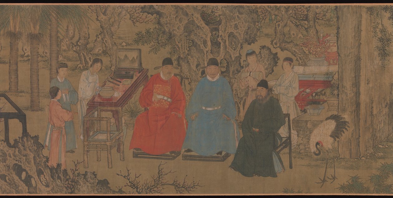 Elegant Gathering in the Apricot Garden, Handscroll, c.1437 by Chinese School