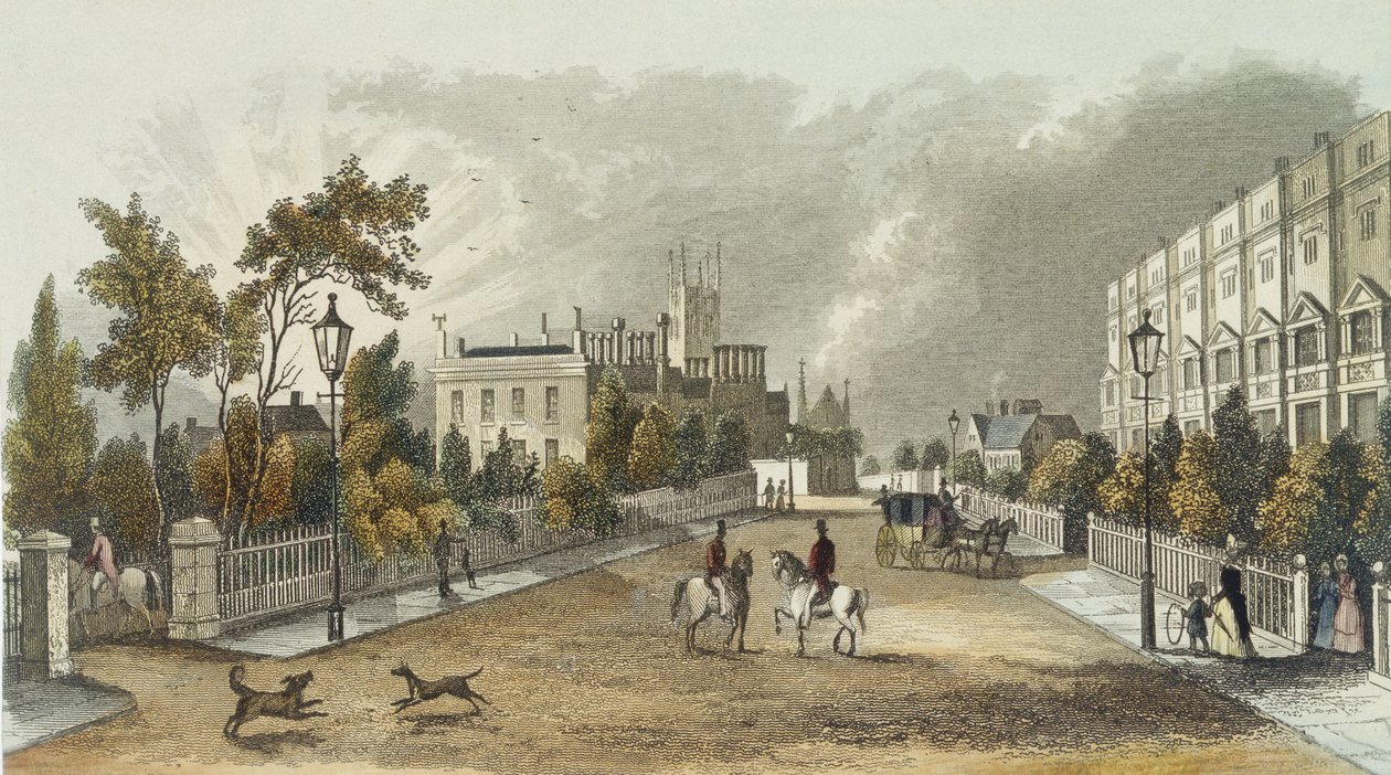 Lansdown Terrace, Cheltenham, engraved by D. Eichbaum, c.1840 by English School