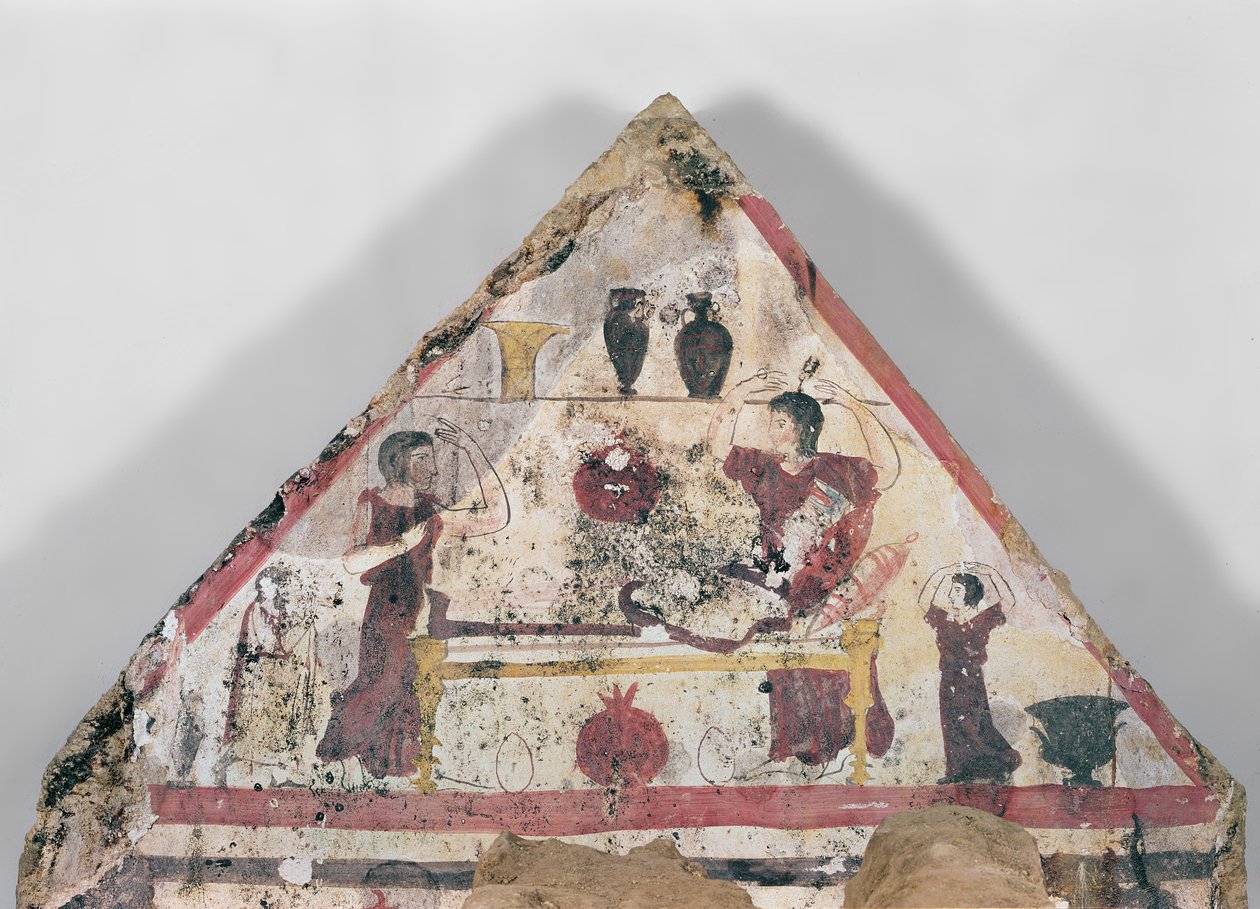 Scene of offering to the deceased by Etruscan