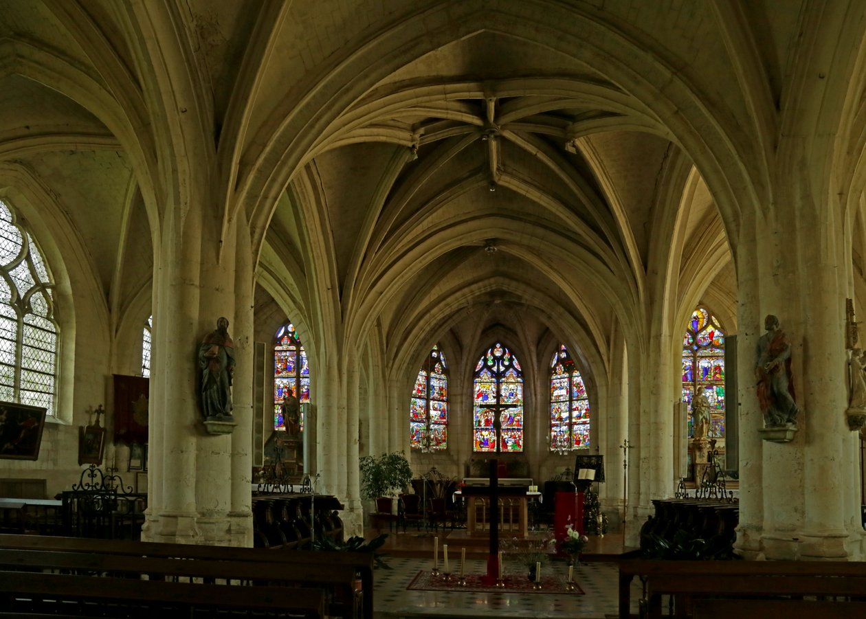 Interior View of the church by French School