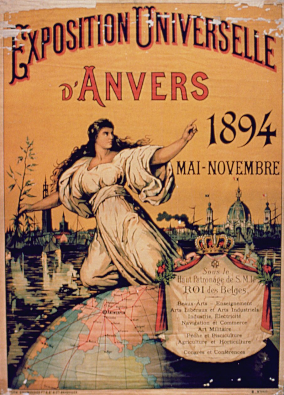 Poster for the Universal Exhibition of Antwerp, May-November 1894 by French School