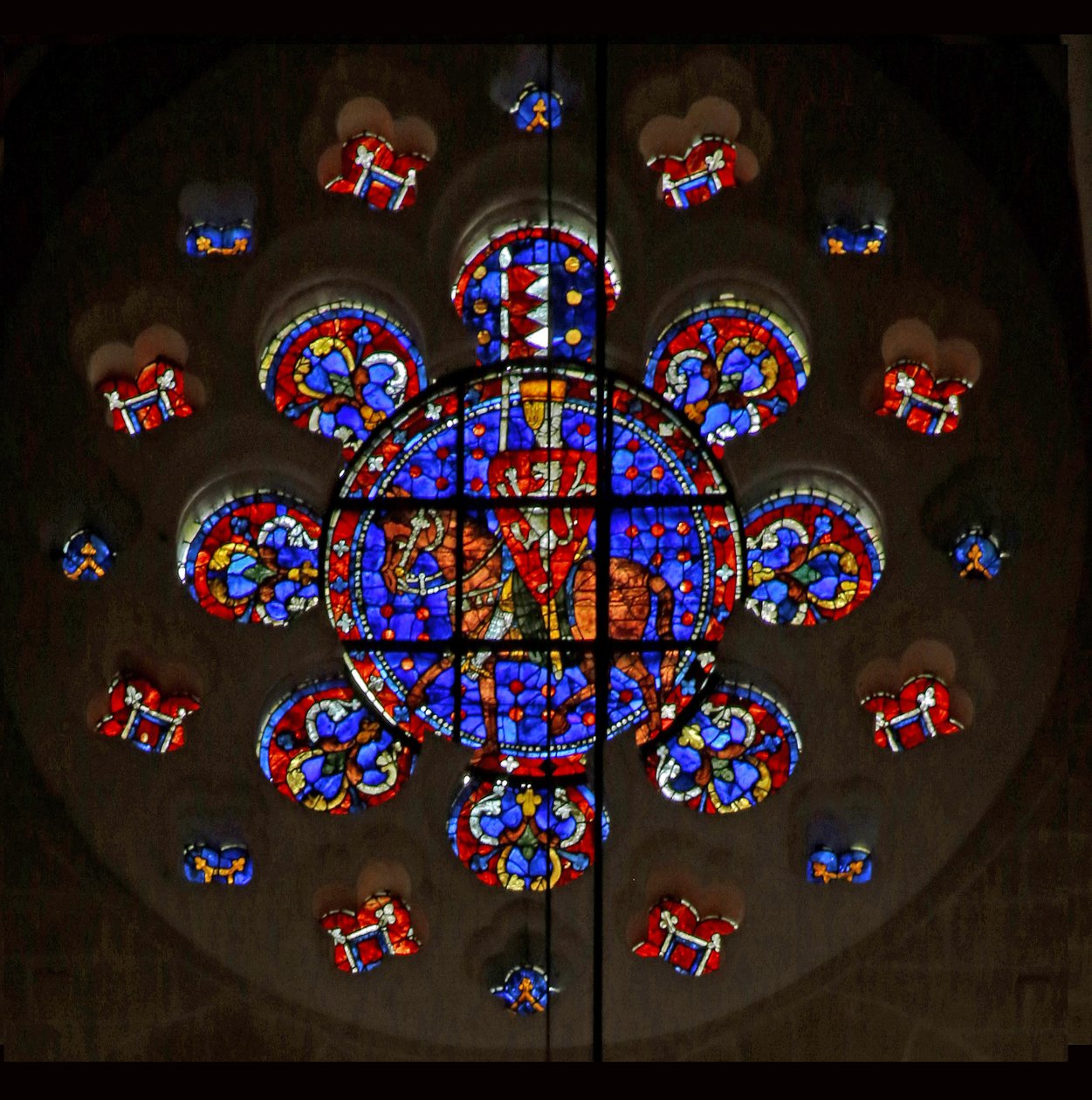 Rose window depicting Simon de Montfort, Chartres Cathedral by French School