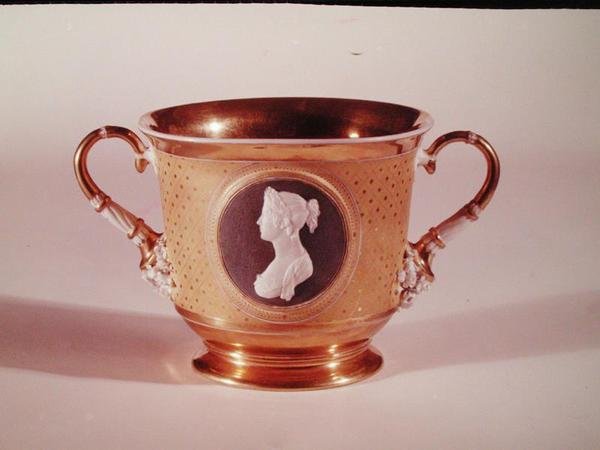 Sevres cup with a cameo portrait of Empress Josephine by French School
