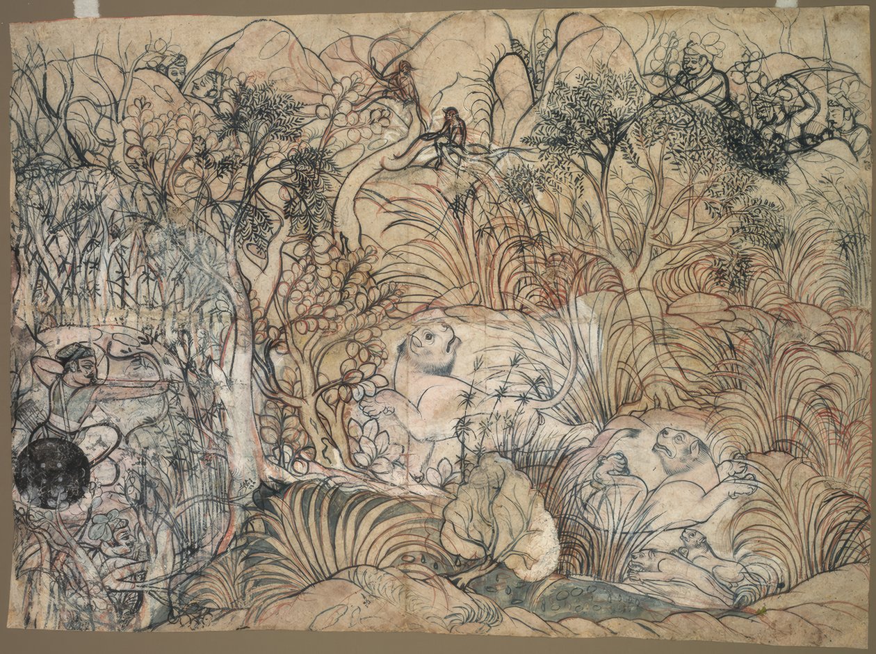 Umed Singh of Kota Hunting Lions by Löscher and Petsch