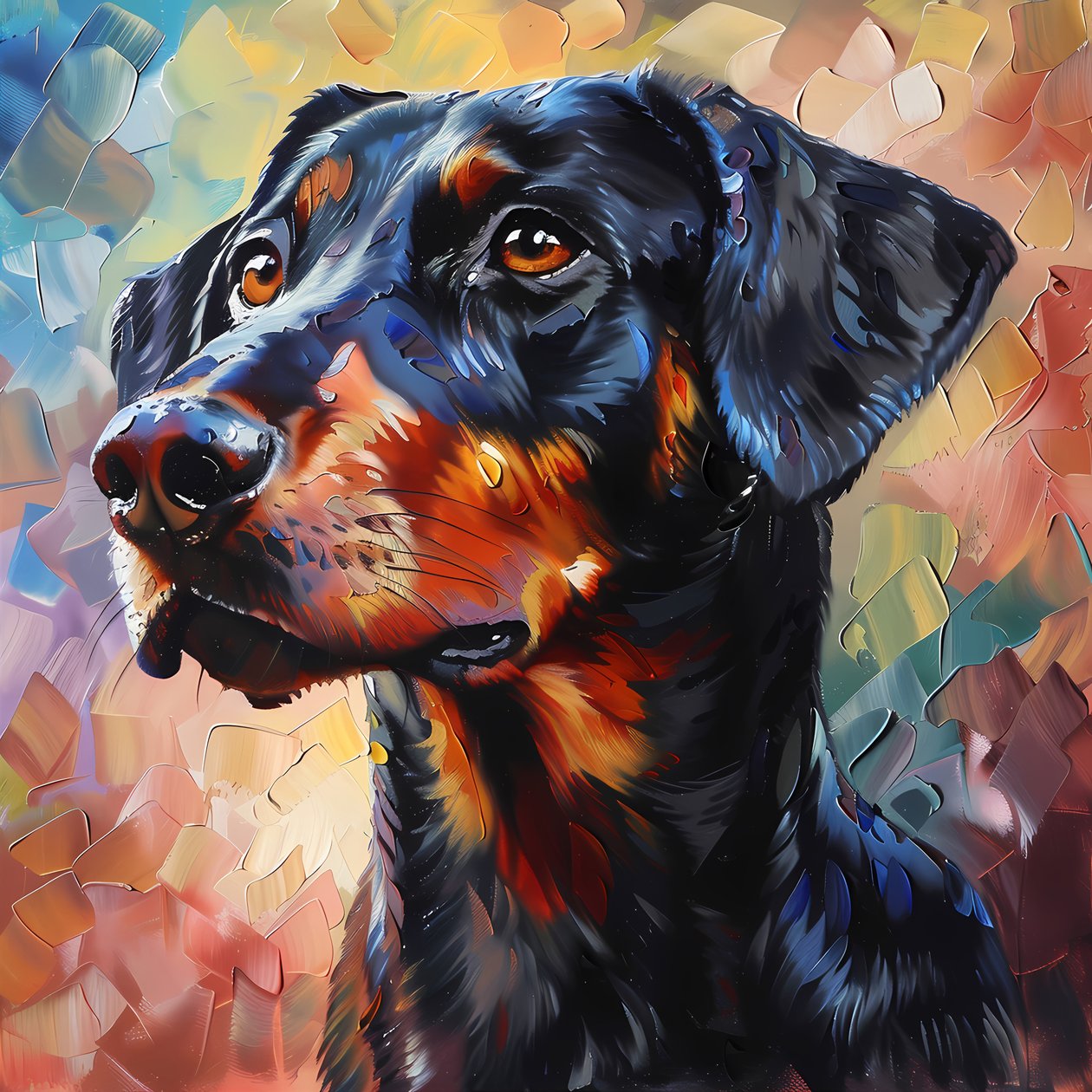 Abstract Rhodesian Ridgeback Dog Painting by F. Abderrahim