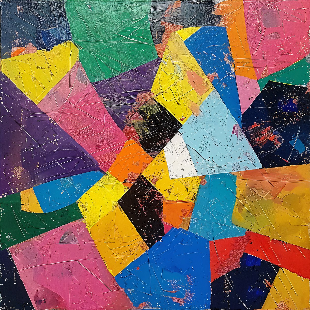 Colorful Acrylic Paint on Canvas by F. Abderrahim