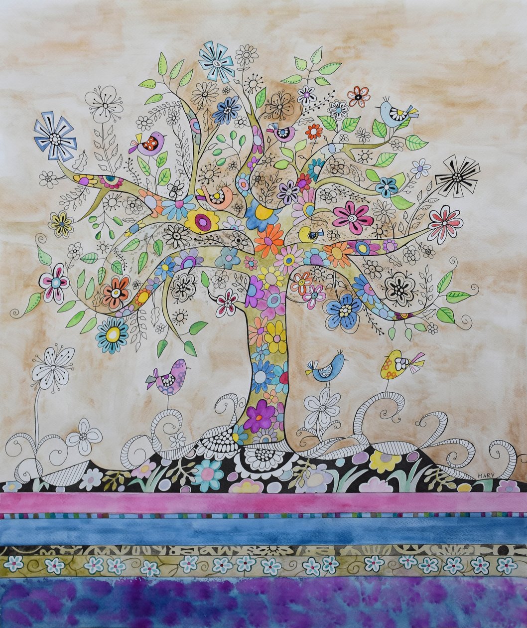 Hippie Tree by Marys Watercolors