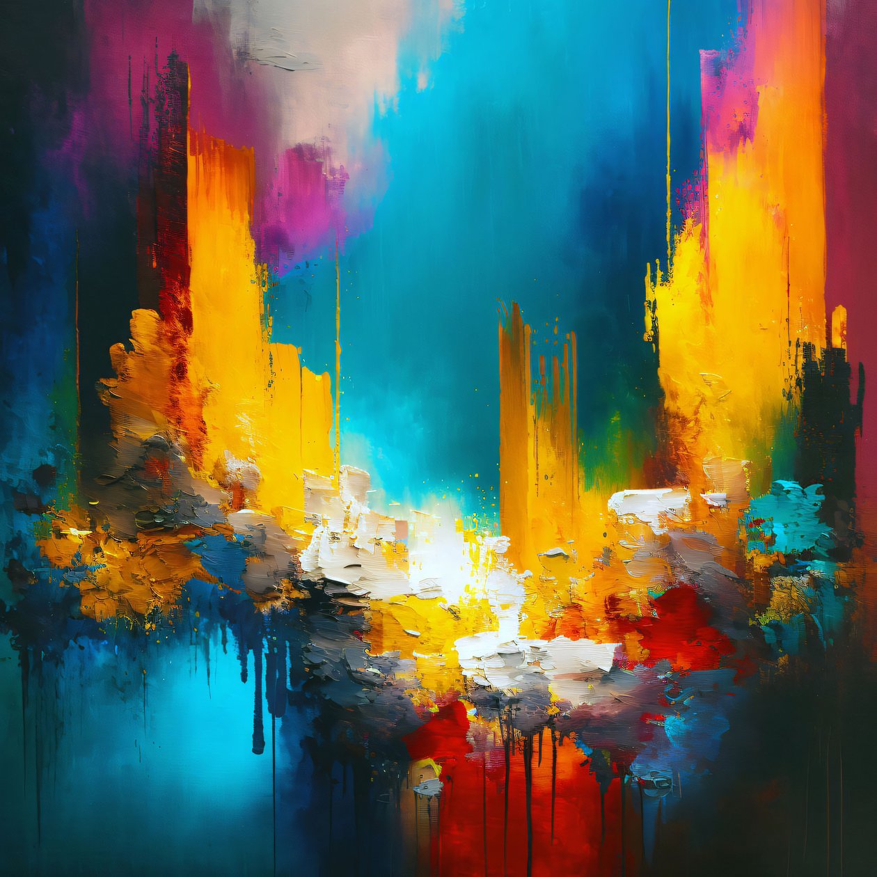 Colorful Abstract Painting by F. Abderrahim