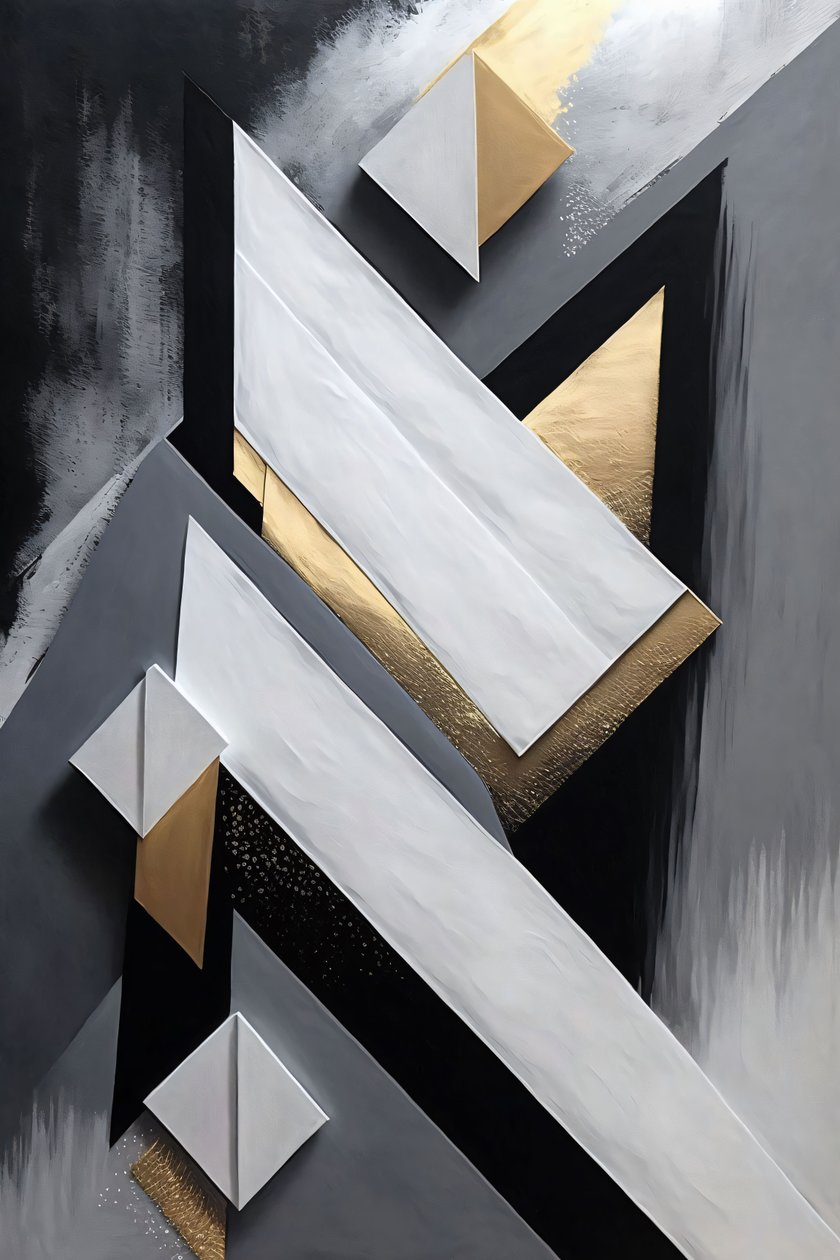 Vertical Canvas Oil Abstract Painting by F. Abderrahim