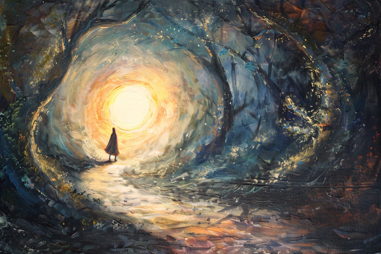 Facing the Sun, Abstract Painting by F. Abderrahim