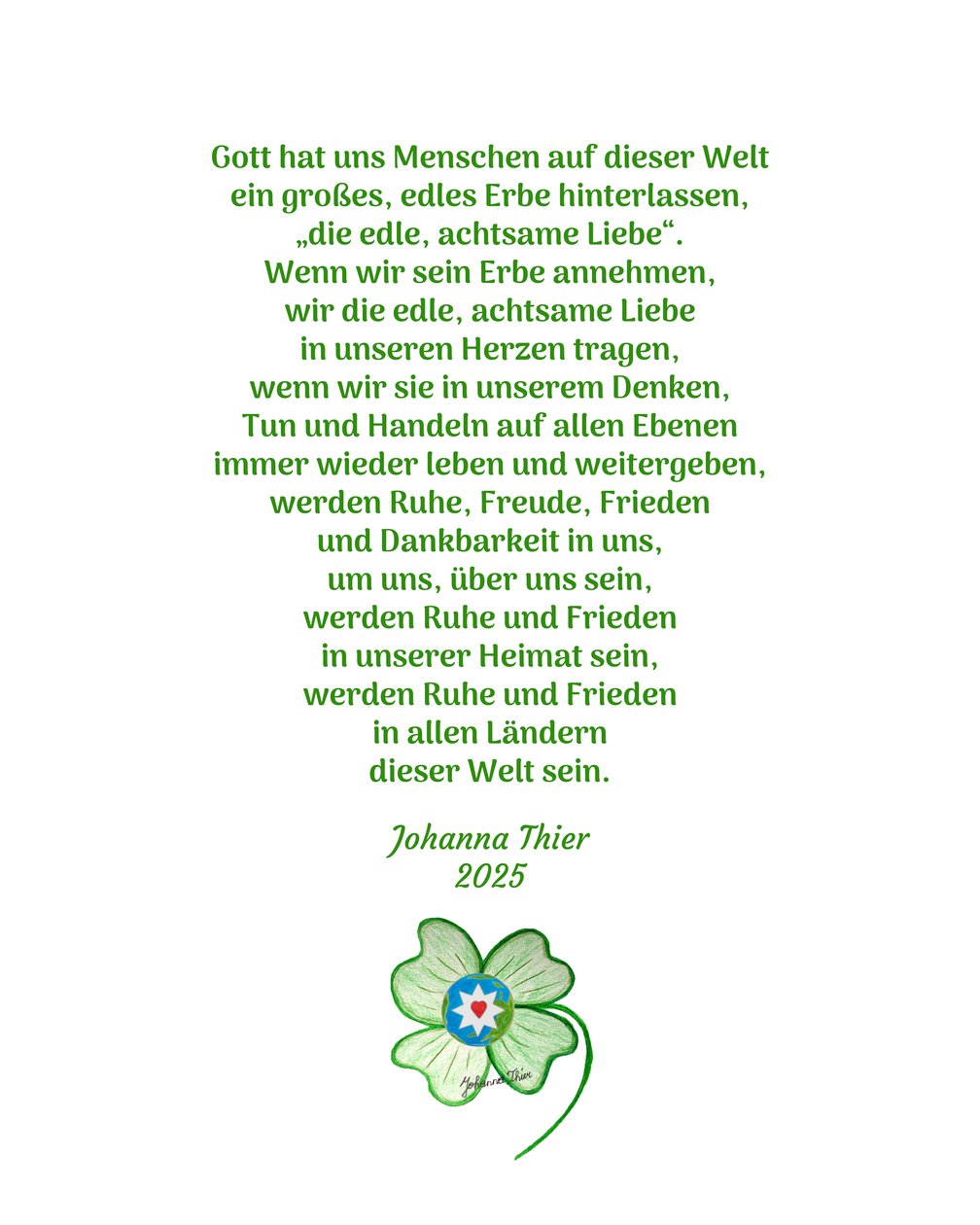 Noble, Mindful Love Unites and Brings Peace to This World by Johanna Thier