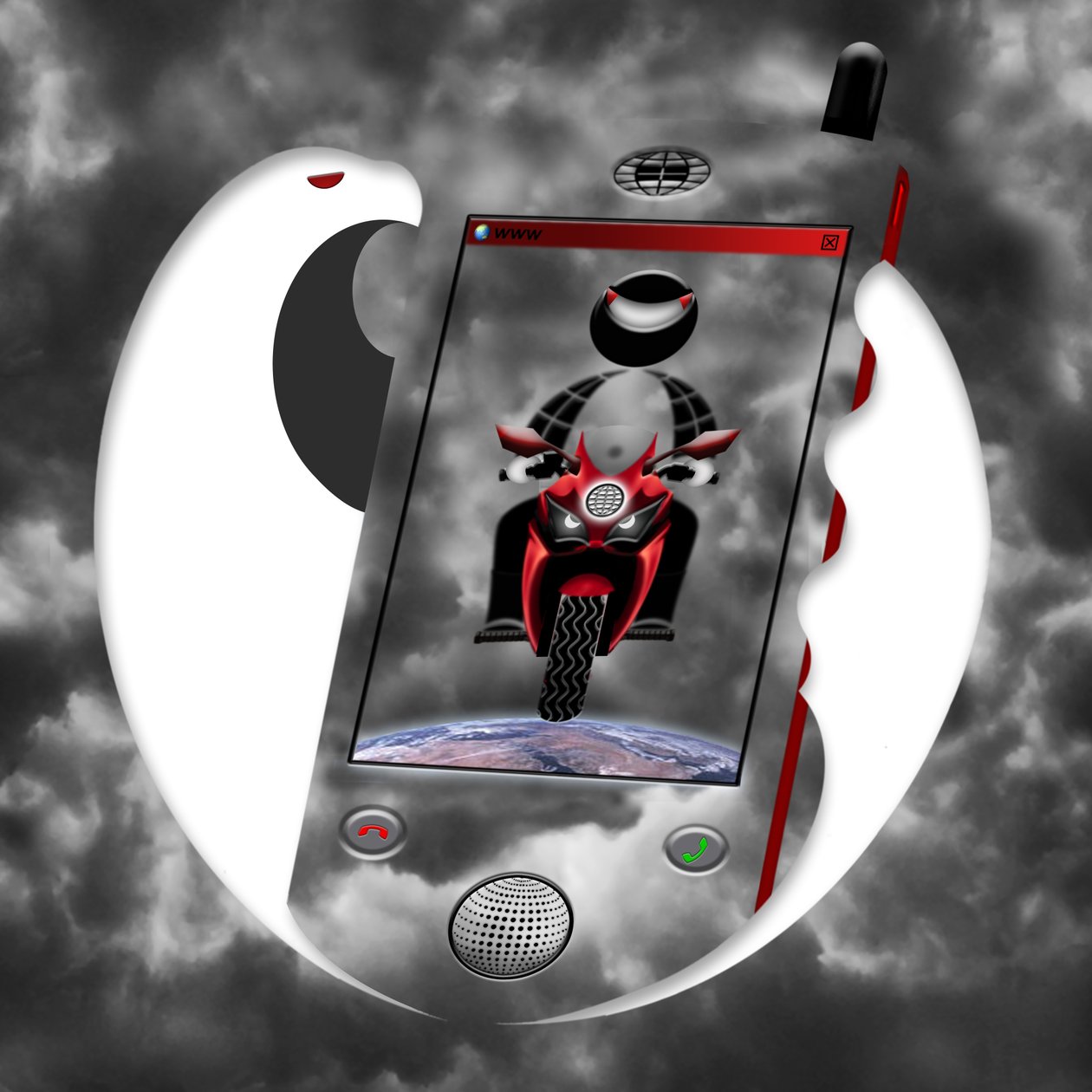 www (III) (weh, weh, weh) (aus der Serie: Skyphone) by Alexander Eibach
