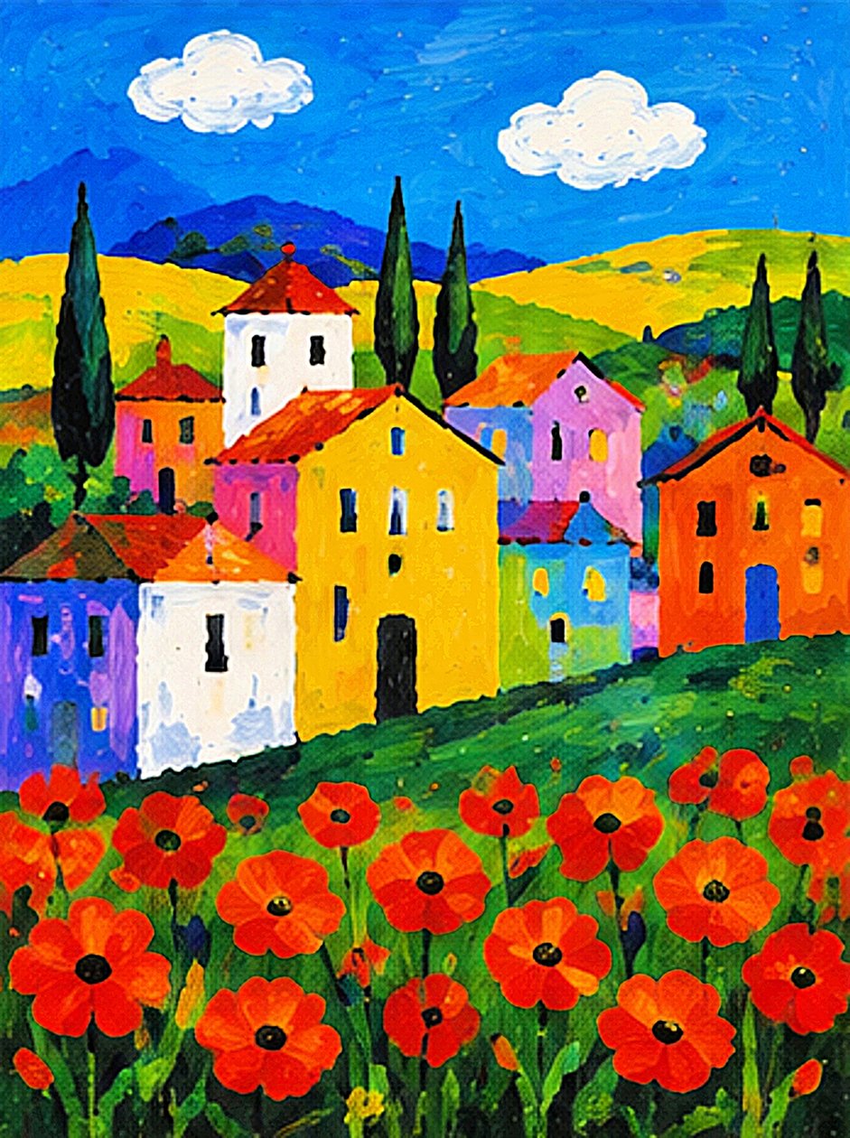 Poppy Blossoms in Colorland by Nomi Morina