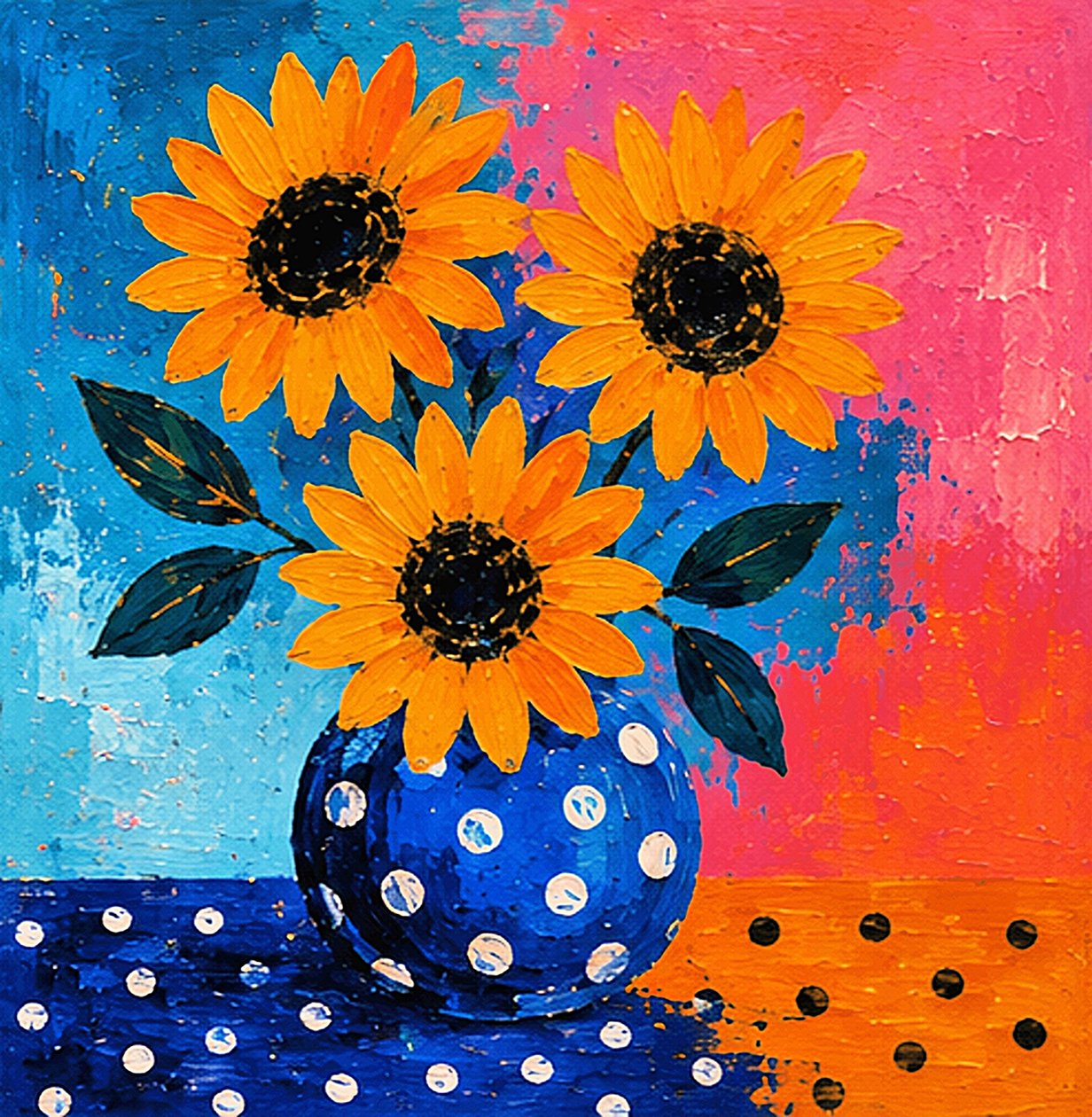 Sunflowers in a Riot of Colors by Nomi Morina