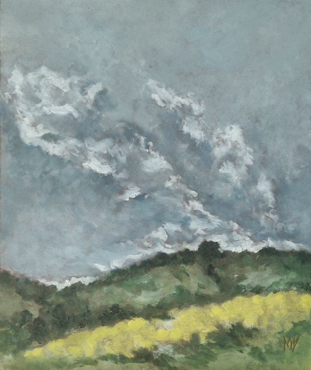 Hills and Yellow Field by M. Vet