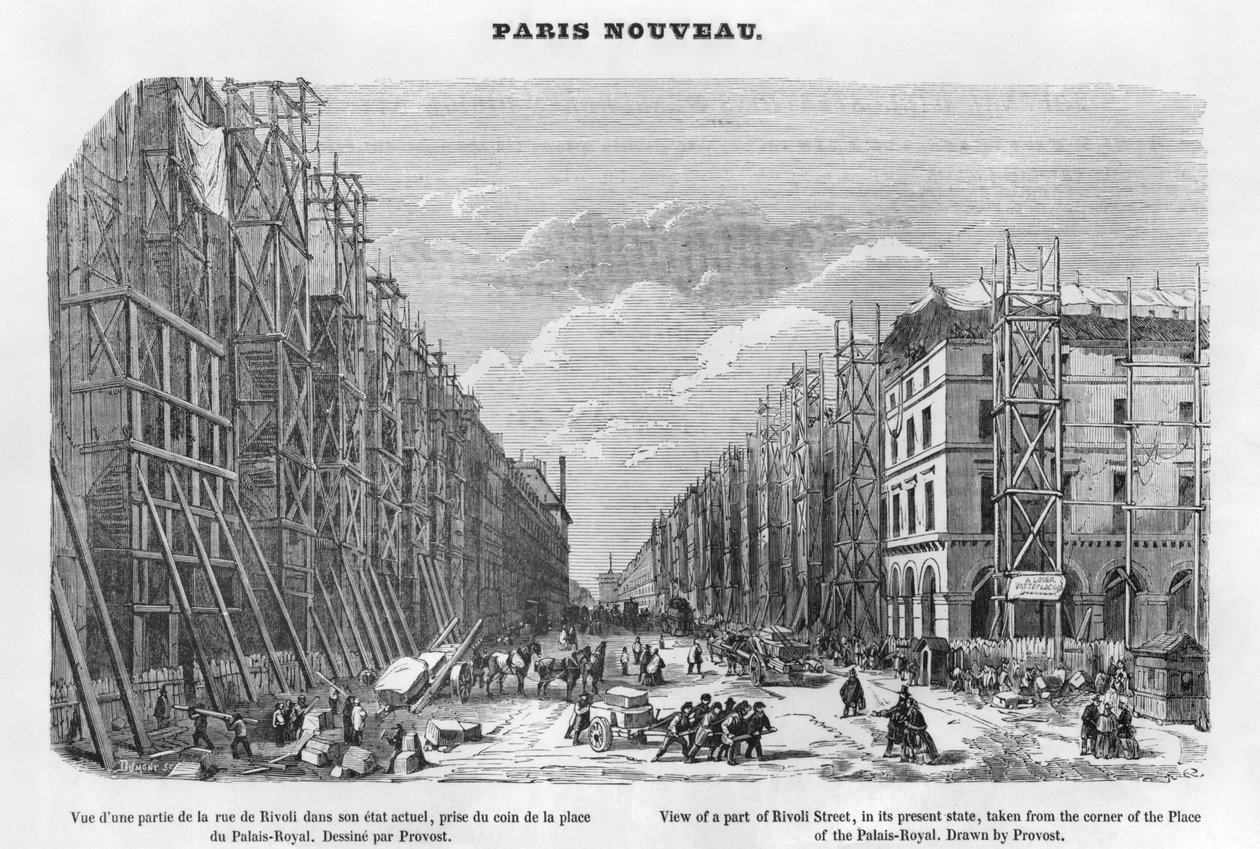 New Paris, View of a Part of Rivoli Street, Taken from the Corner of the Place of the Palais-Royal by A Provost