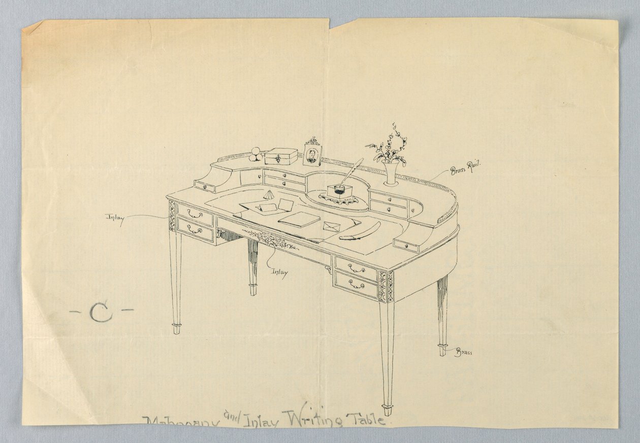 Design for Semi-Circular Writing Table 