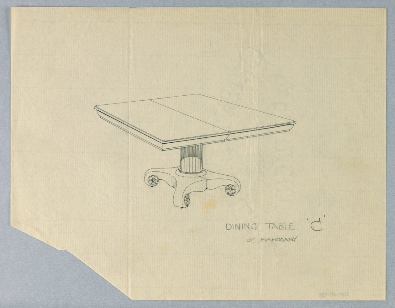 Design for a Dining Table "C" of Mahogany by A.N. Davenport Co.