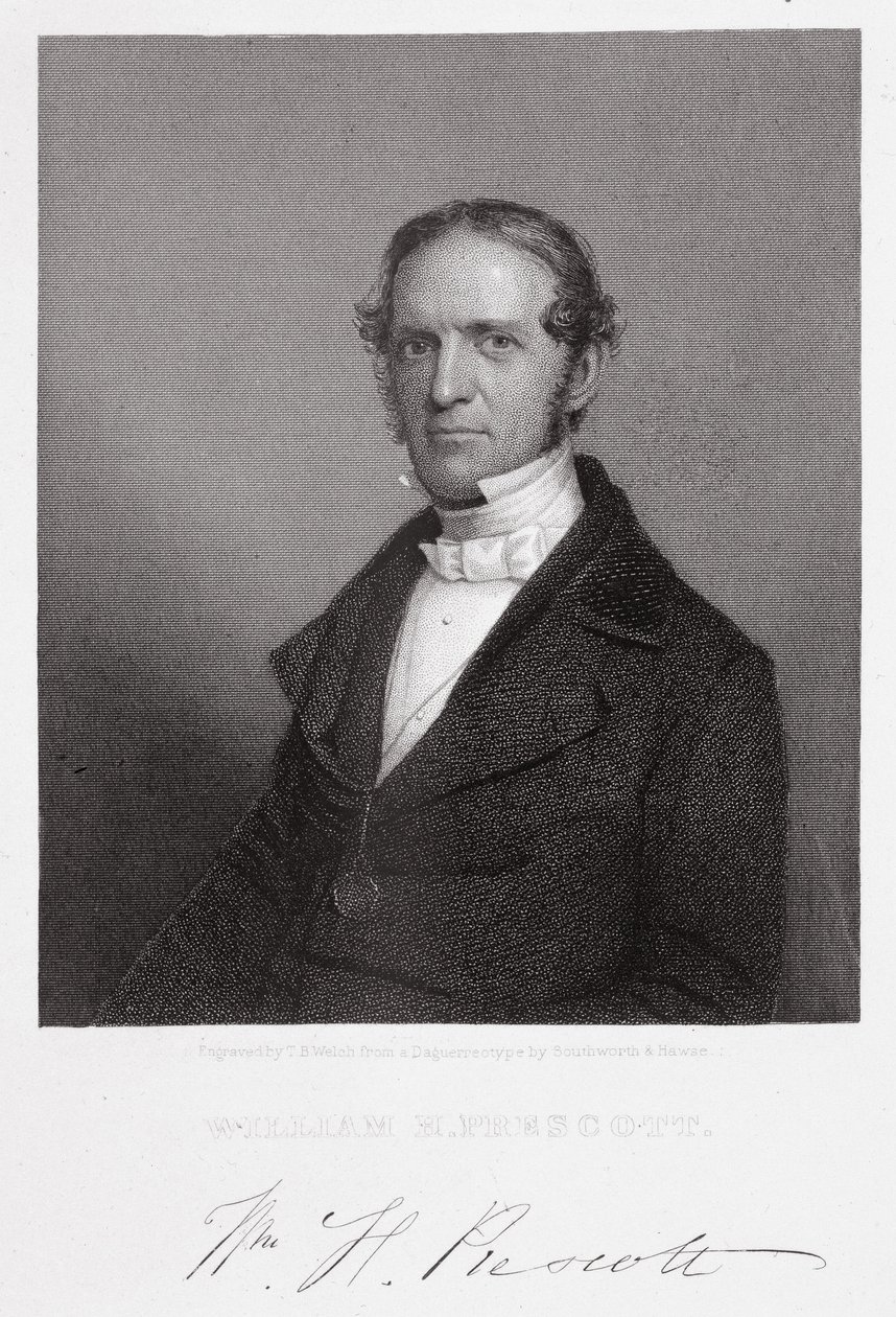 William Hickling Prescott, engraved by Thomas B. Welch after a daguerreotype by A.S. and Hawes, J. Southworth