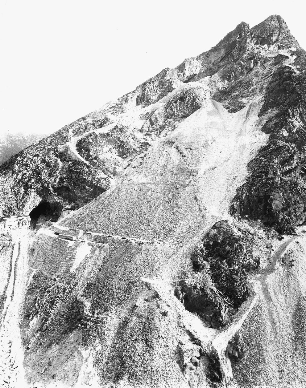 The cliffs of a marble quarry, in the Apuan Alps by A. Corsini