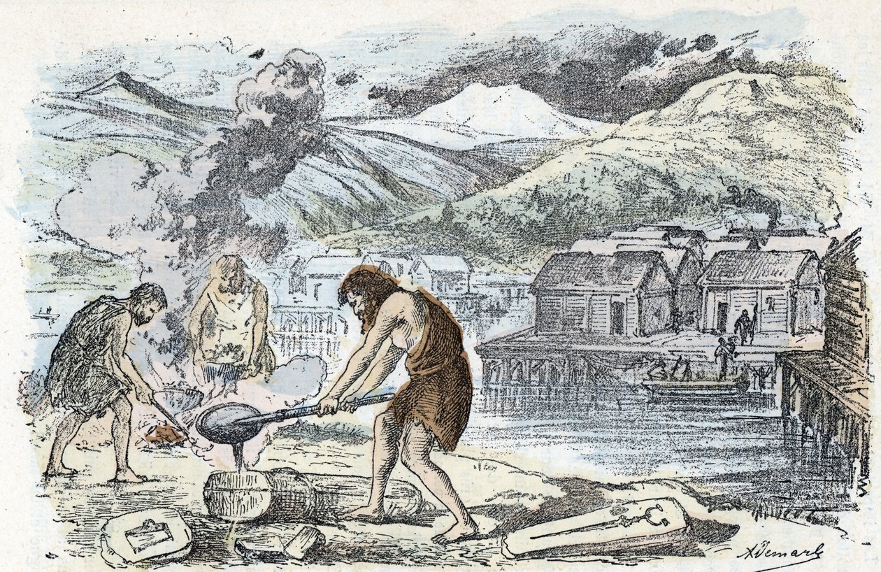 Prehistory, Age of Bronze: Foundry Workshop Close to a Stilt Houses Settlement by A. Demarle