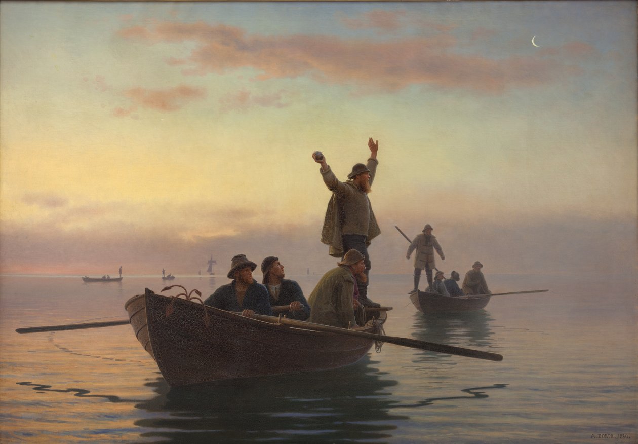 Garfish Catch with Drift Net. Early Morning by A. Dorph