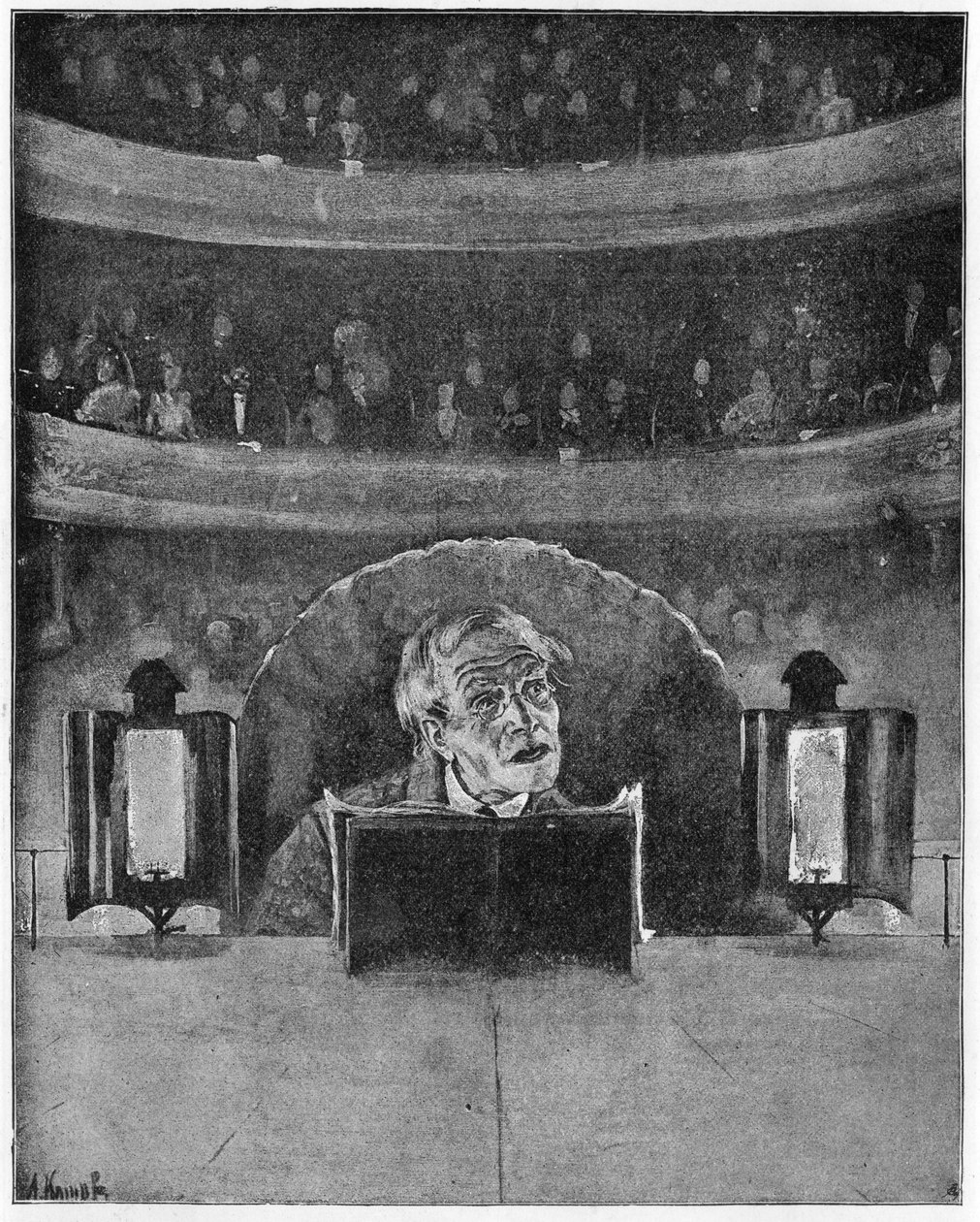 How an Actor Sees His Audience and the Prompter, c.1890