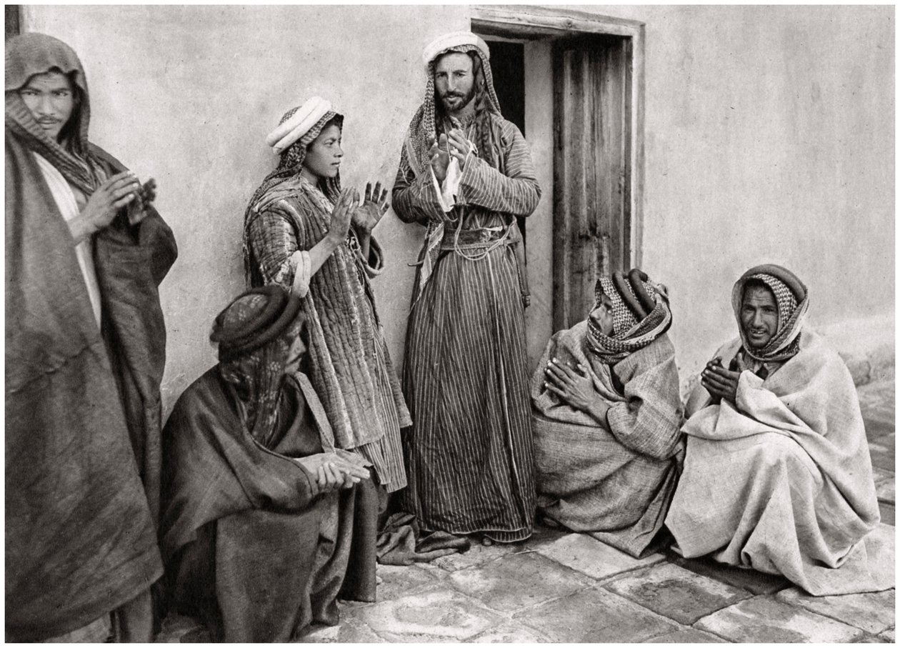 A Mullah Teaching a Prayer to a Young Man, Iraq, 1925 by A. Kerim