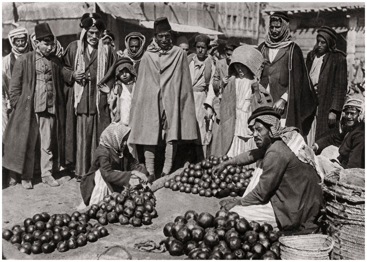 Fruit market in Baghdad, Iraq, 1925 by A. Kerim
