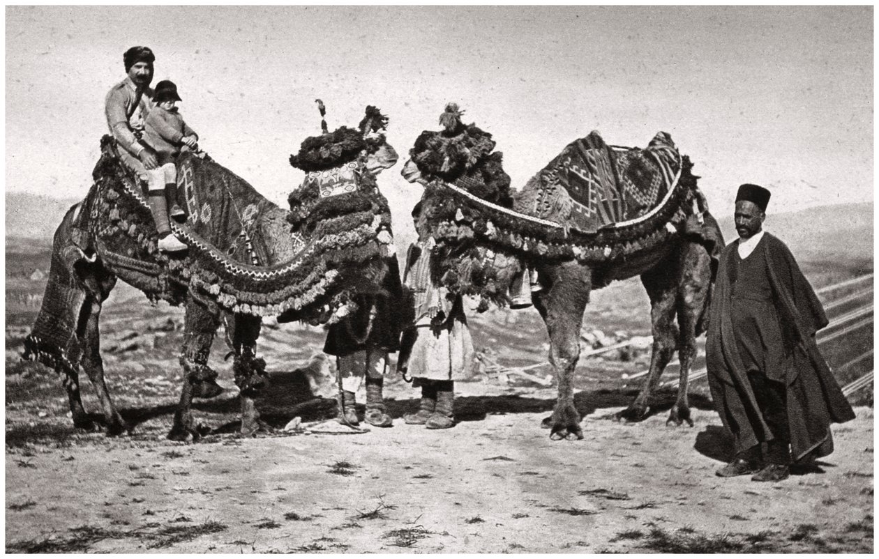 Pilgrims with their camels on their way to Karbala, Iraq, 1925 by A. Kerim