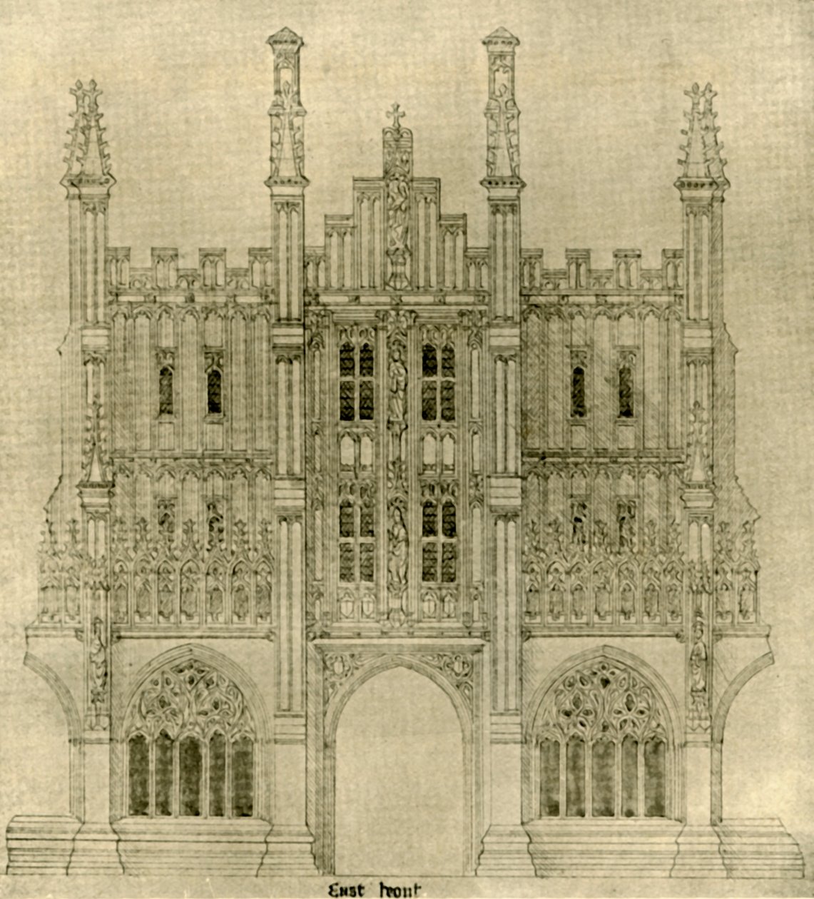 Architectural Drawing: East Front by A. W. N. Pugin