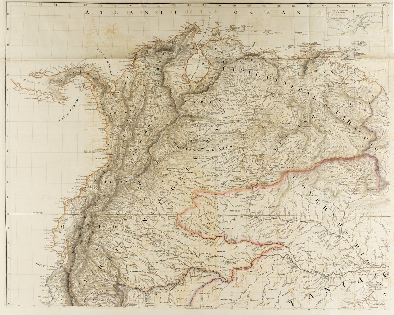 Outlines of the Physical and Political Divisions of South America by Aaron Arrowsmith