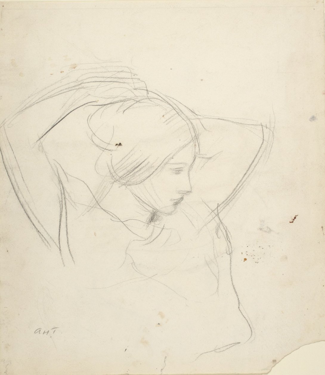 Girl Arranging Her Hair by Abbott Handerson Thayer