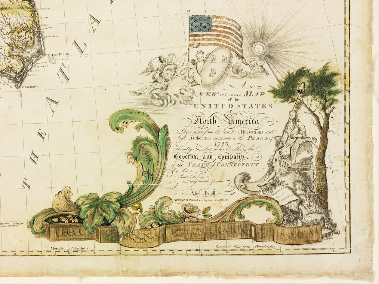 America's First National Map by Abel Buell: Fine art print