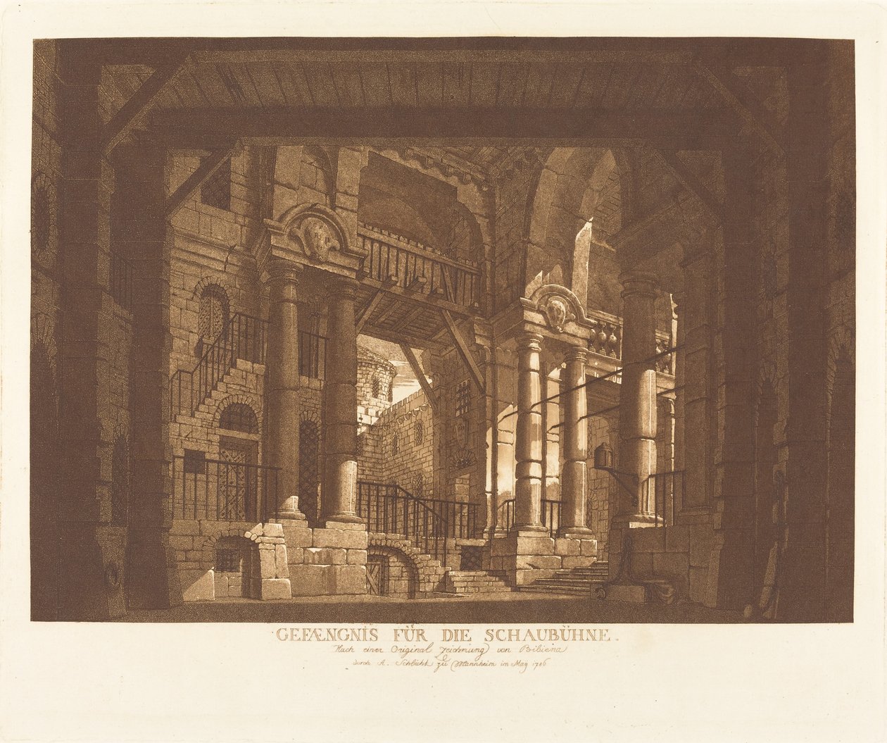 Prison for the Stage by Abel Schlicht possibly after Giuseppe Galli Bibiena