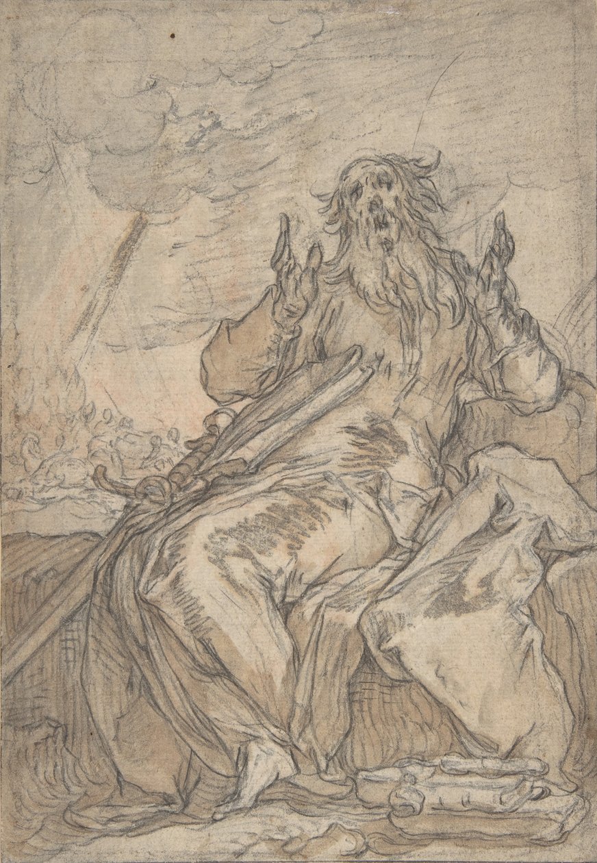 Saint Paul Seated, with His Conversion in the Background by Abraham Bloemaert