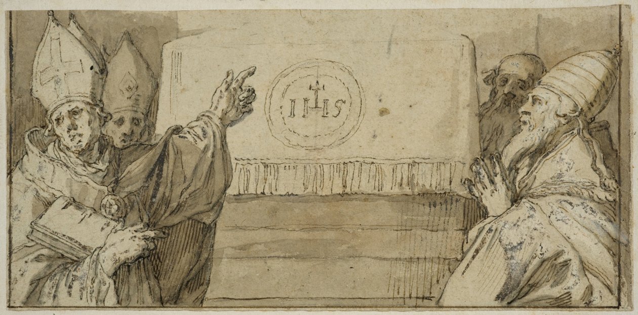 The Four Latin Church Fathers in Front of an Altar by Abraham Bloemaert