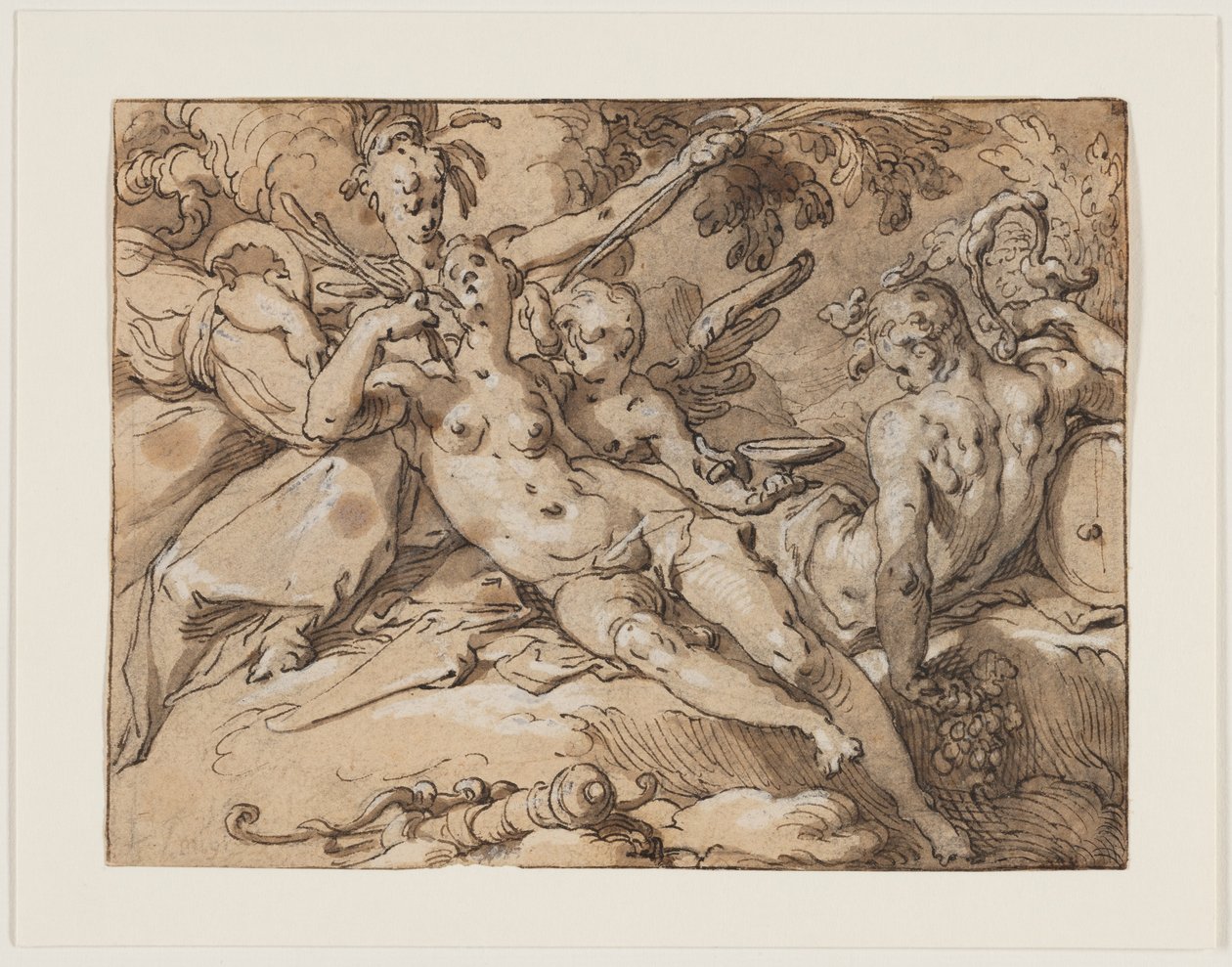 Venus and Bacchus (Without Ceres and Bacchus Venus would Freeze) by Abraham Bloemaert