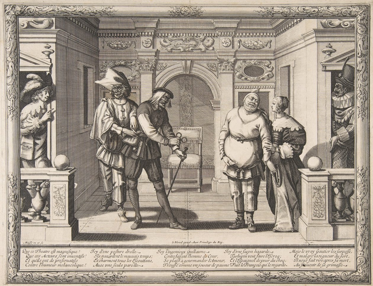 Actors at the Hotel de Bourgogne by Abraham Bosse