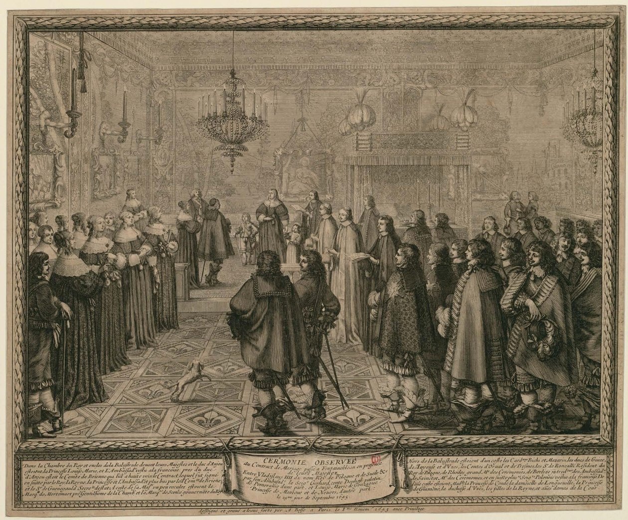 Ceremony Observed at the Marriage Contract Passed at Fontainebleau in the Presence of Their Majesties between Vladislaus IIII, King of Poland and Sweden [...] by Abraham Bosse