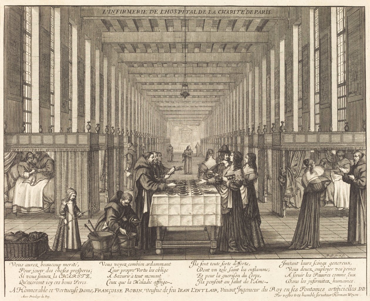 The Infirmary of the Charity Hospital of Paris by Abraham Bosse