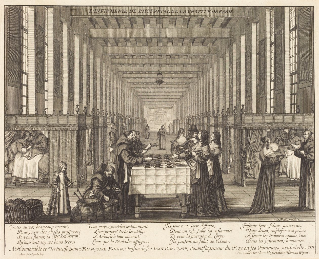 The Infirmary of the Charity Hospital of Paris by Abraham Bosse