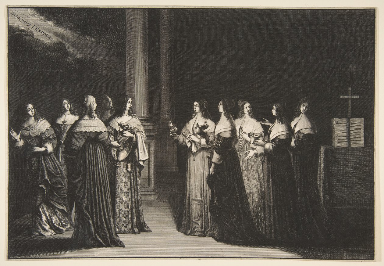 The Wise Virgins Refuse Oil to the Foolish Virgins by Abraham Bosse