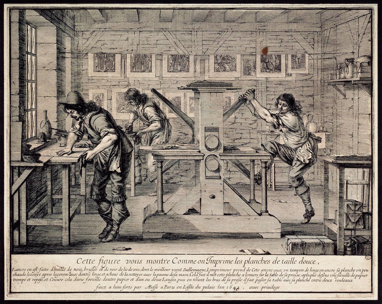 Workshop of an Engraver by Abraham Bosse