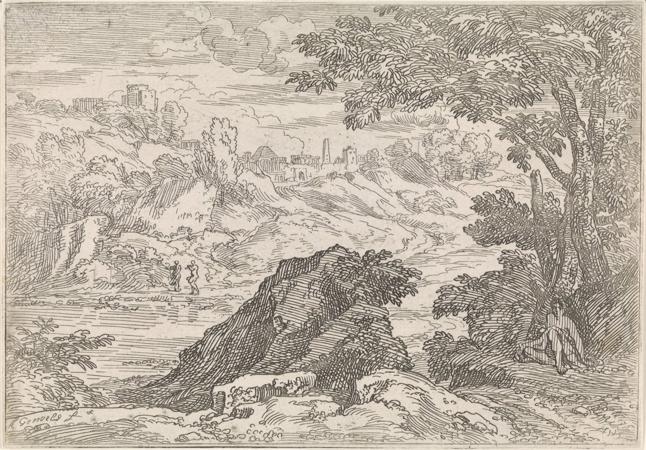 Landscape with River (Arcadian Landscapes) by Abraham Genoels