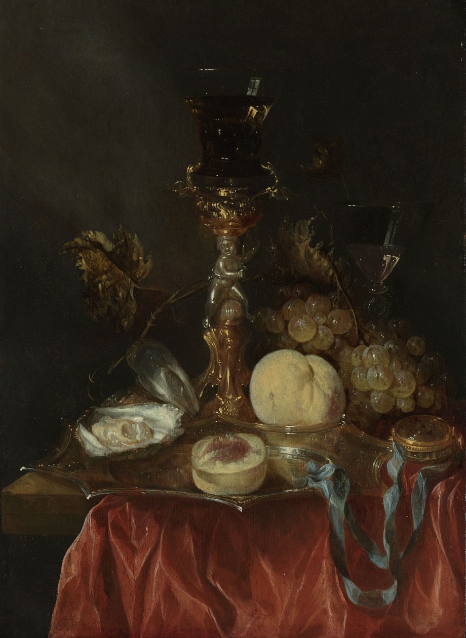 Still Life with Silver-Gilt Glass Holder, c.1654-1660 by Abraham Hendricksz van Beyeren