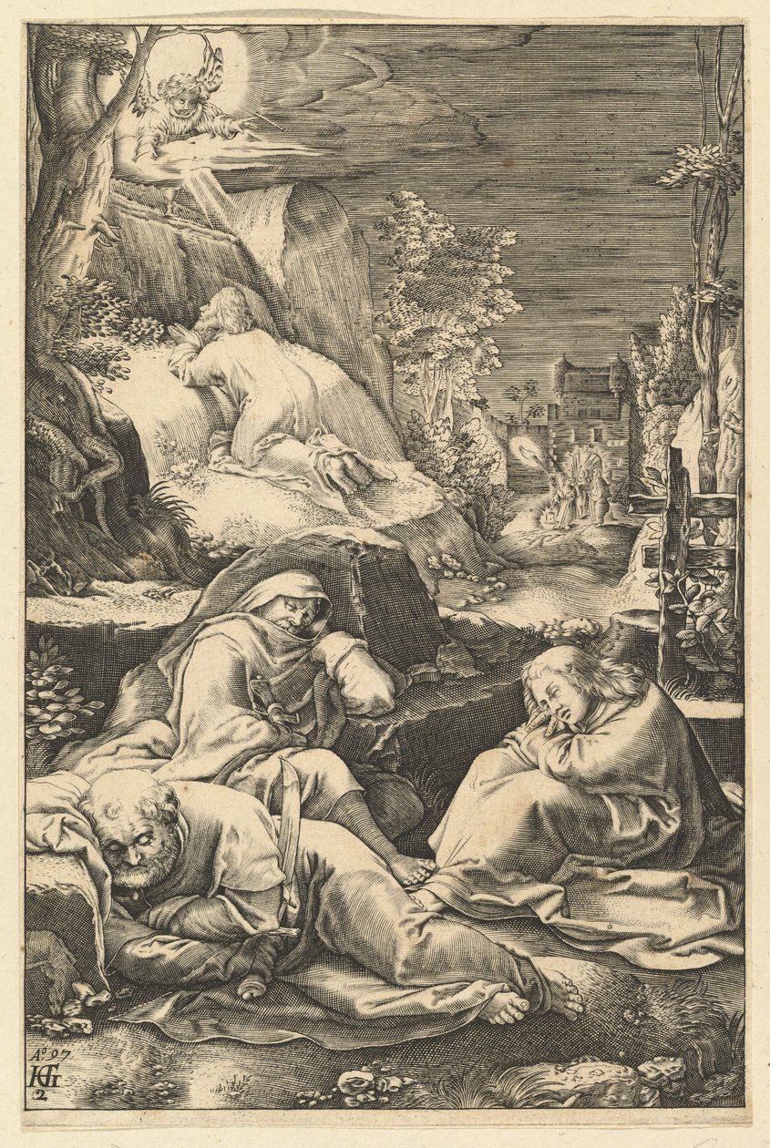 The Agony in the Garden, from The Passion of Christ by Abraham Hogenberg